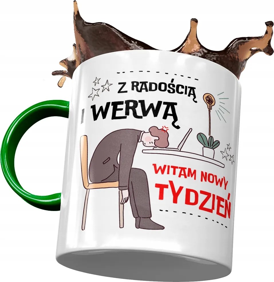 Bögre Zöld Vicces Hello Új Hét Ajándék Nyomtatott Fotó