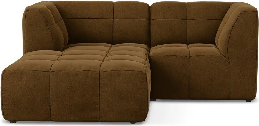 Mustársárga bársony sarokkanapé (bal oldali-heverő résszel) Aloha – Makamii