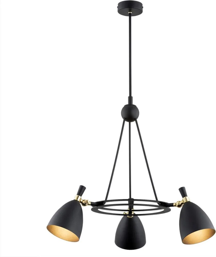 ARGON 6149 CHARLOTTE Modern Csillár Fekete, Sárgaréz E27 IP20