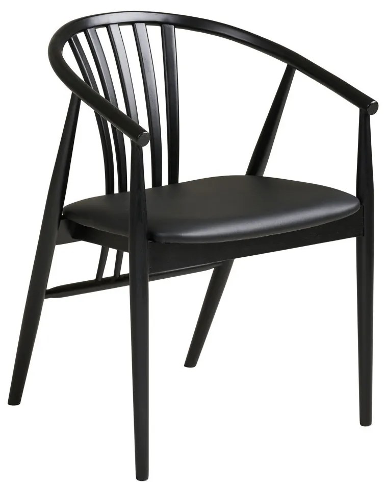 Agustin étkezőszék, bükkfa PU üléssel, fekete