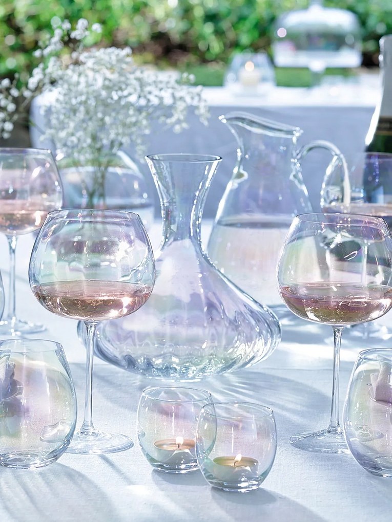 Gyöngygyertya gyertyatartó, magassága 6,5 cm/Ø 6,8 cm, gyöngyház, 4 darabos készlet - LSA International