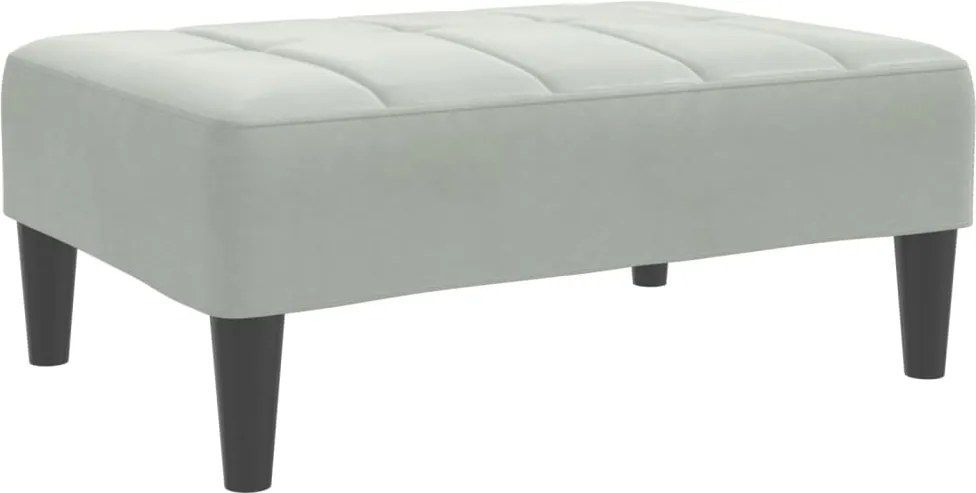 vidaXL világosszürke bársony lábzsámoly 77x55x31 cm