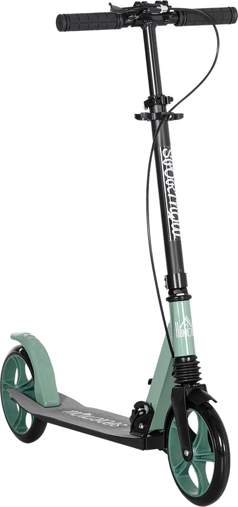 HOMCOM Összecsukható Roller Felnőtteknek és Gyerekeknek 14+ Könnyű Roller Állítható Kormánnyal Nagy Ø200 mm Kerekekkel, Ütközéselnyelővel és Fékekkel