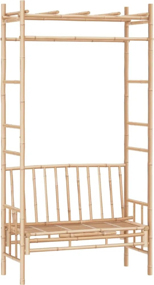 vidaXL bambusz kerti pad pergolával 116 cm