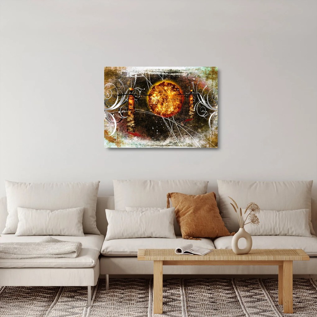 Egy őskori festmény képe (üvegen) (70x50 cm)