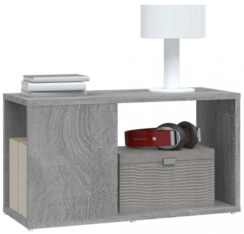 szürke sonoma színű szerelt fa TV-szekrény 60 x 24 x 32 cm