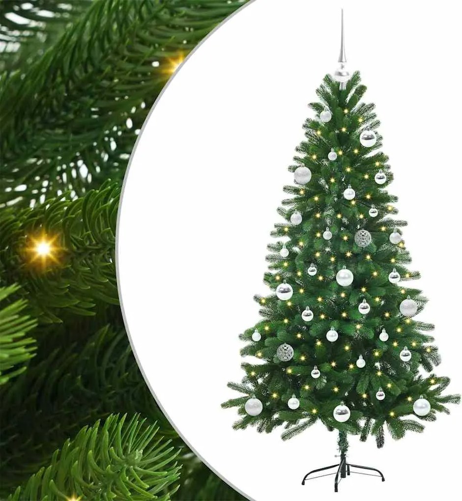 vidaXL Karácsonyfa 150 LED-del állvánnyal Zöld 150 cm PE