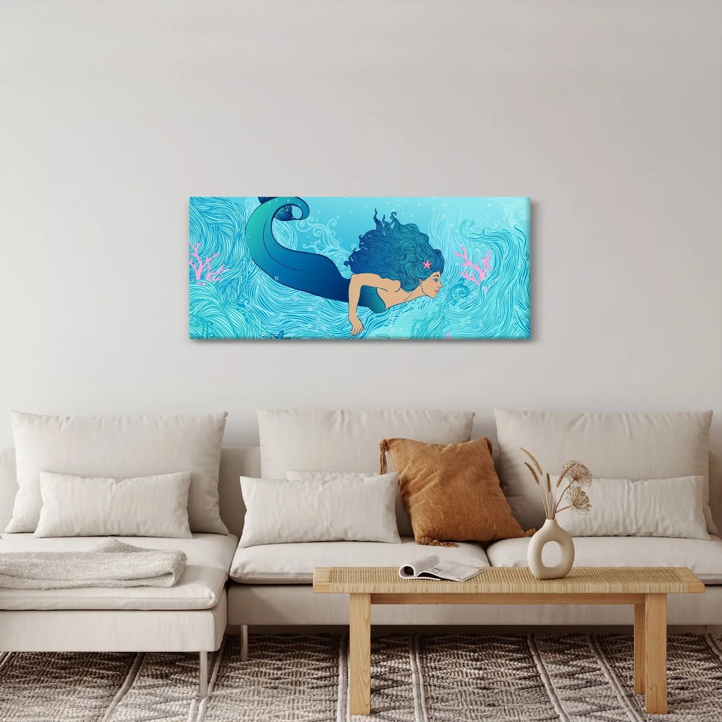 Festmény - Sellő (120x50 cm)