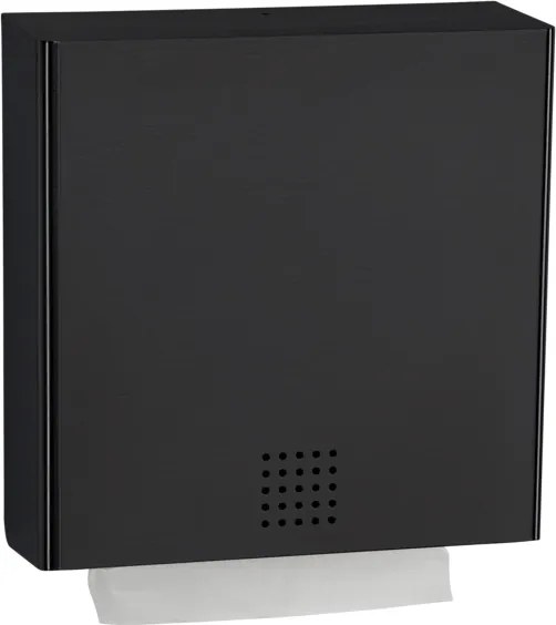 Papírtörlő adagoló, fekete fém, fali