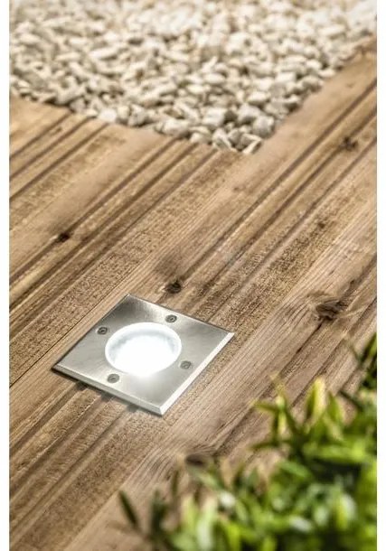 Lámpa Kerti lámpatest ALFA-K, négyzet, GU10 (max. 50W), IP67, AC220-240V, 50/60Hz, (13x11cm) inox