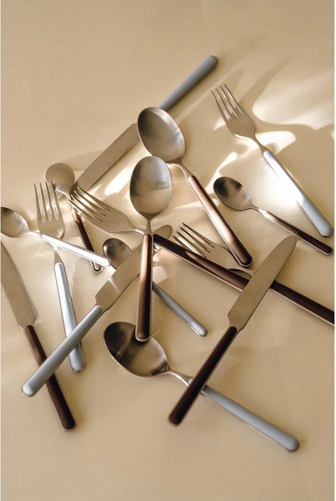 Világossárga-ezüstszínű rozsdamentes acél egyszemélyes evőeszköz készlet 4 db-os Noli – noo.ma