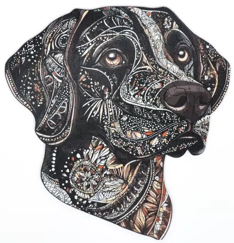 Csokoládé labrador fa puzzle