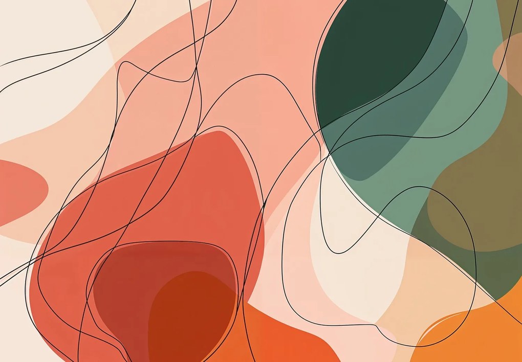 Fotótapéta - Színes absztrakt vonalak (147x102 cm)