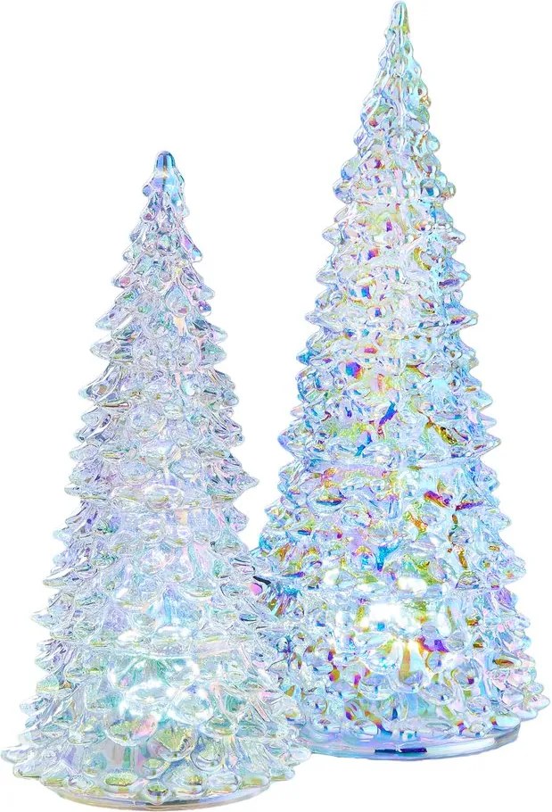 CRYSTAL LED üveg fenyő 29 cm gyöngyház szín