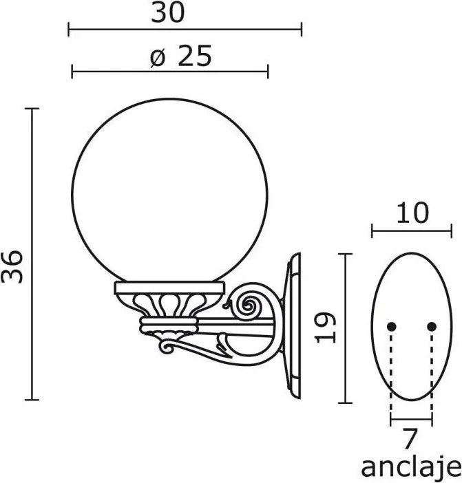 NOVOLUX 151A-G05X1A-02 INDURA GLOBO Klasszikus Kültéri Fali Lámpa Fehér, Fekete E27 IP65