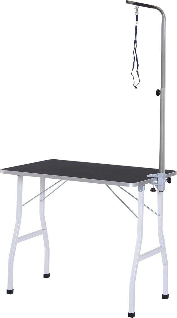 PawHut Kutyakozmetikai Asztal - Állítható Magasságú Kutyák Számára, Fekete | Aosom