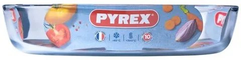 Pyrex üveg sütőedény ovális 2,2 l, 30 x 21 x 6 cm,30 x 21 x 6 cm