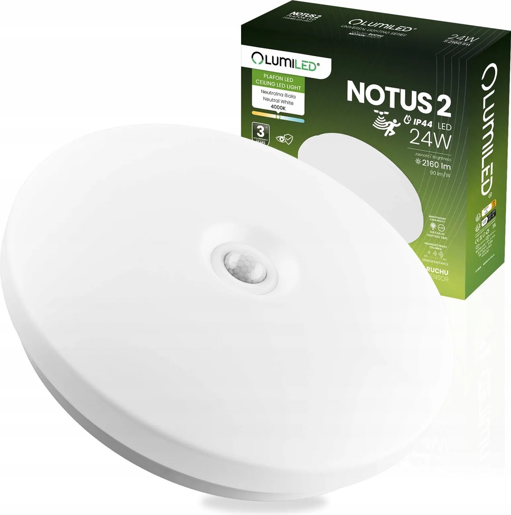 Plafon Led Panel Falra szerelhető Kerek Mennyezeti Lámpa Mozgásérzékelő 24W 36 cm