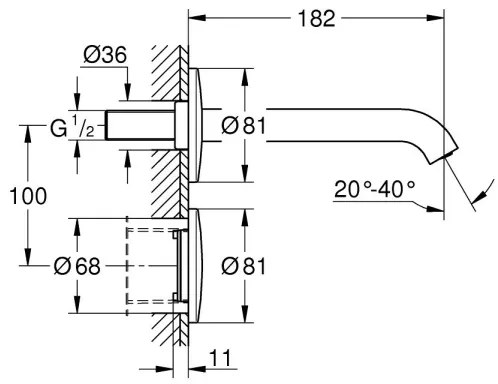 GROHE 36447000 - Infravörös elektronikus csaptelep ESSENCE E 182 mm fényes króm