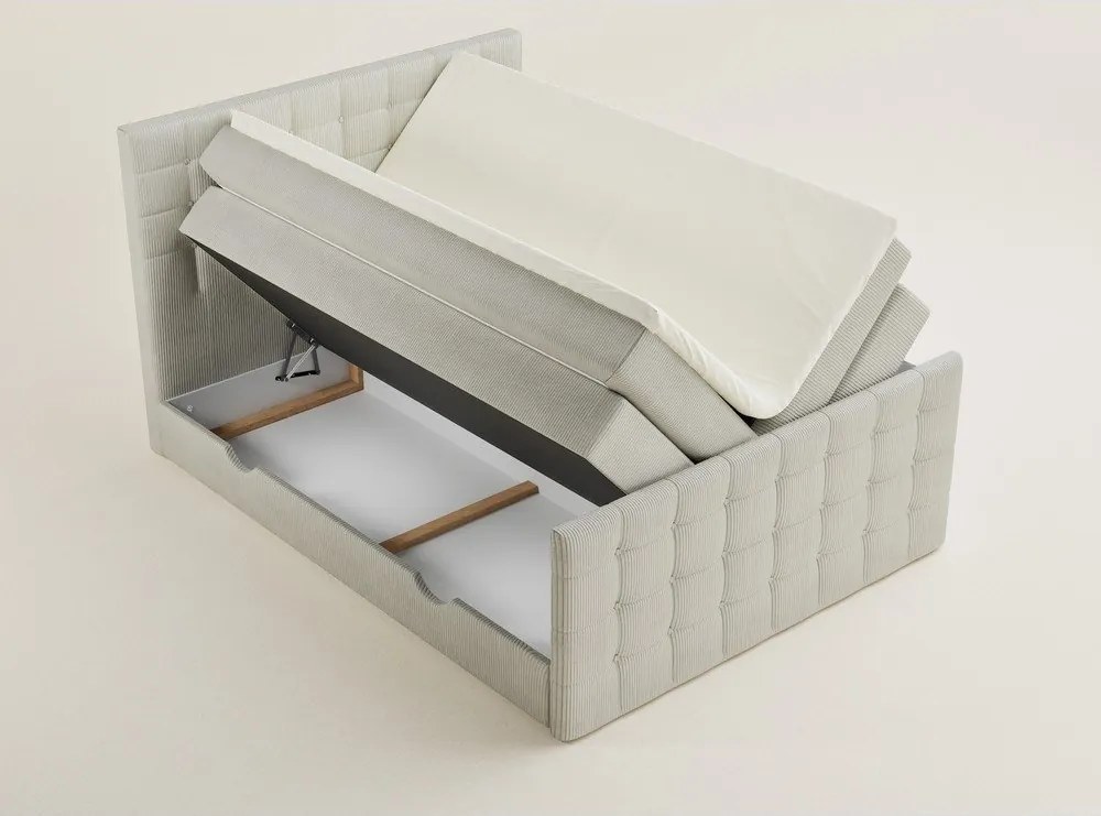 Krémszínű ágyneműtartós boxspring ágy 180x200 cm Tasca – Maison de Rêve
