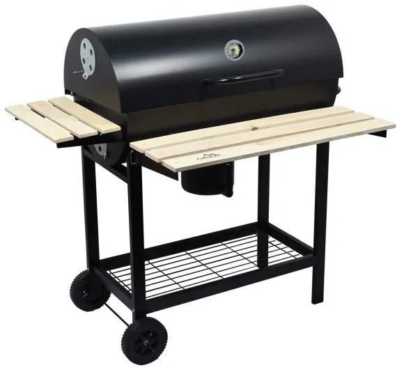 Faszenes grillsütő fekete/fa