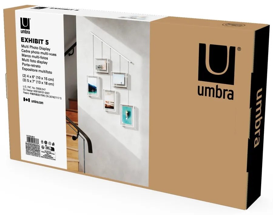Fehér fém fali képkeret szett 5 db-os 66x69 cm Exhibit – Umbra