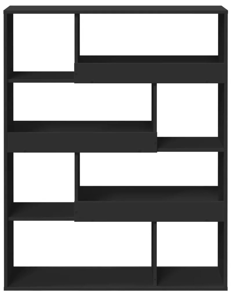 fekete szerelt fa térelválasztó 100 x 33 x 125,5 cm