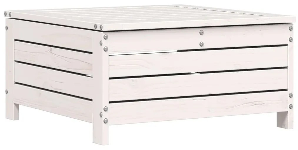 Fehér tömör fenyőfa kerti lábtartó 62 x 63,5 x 32 cm