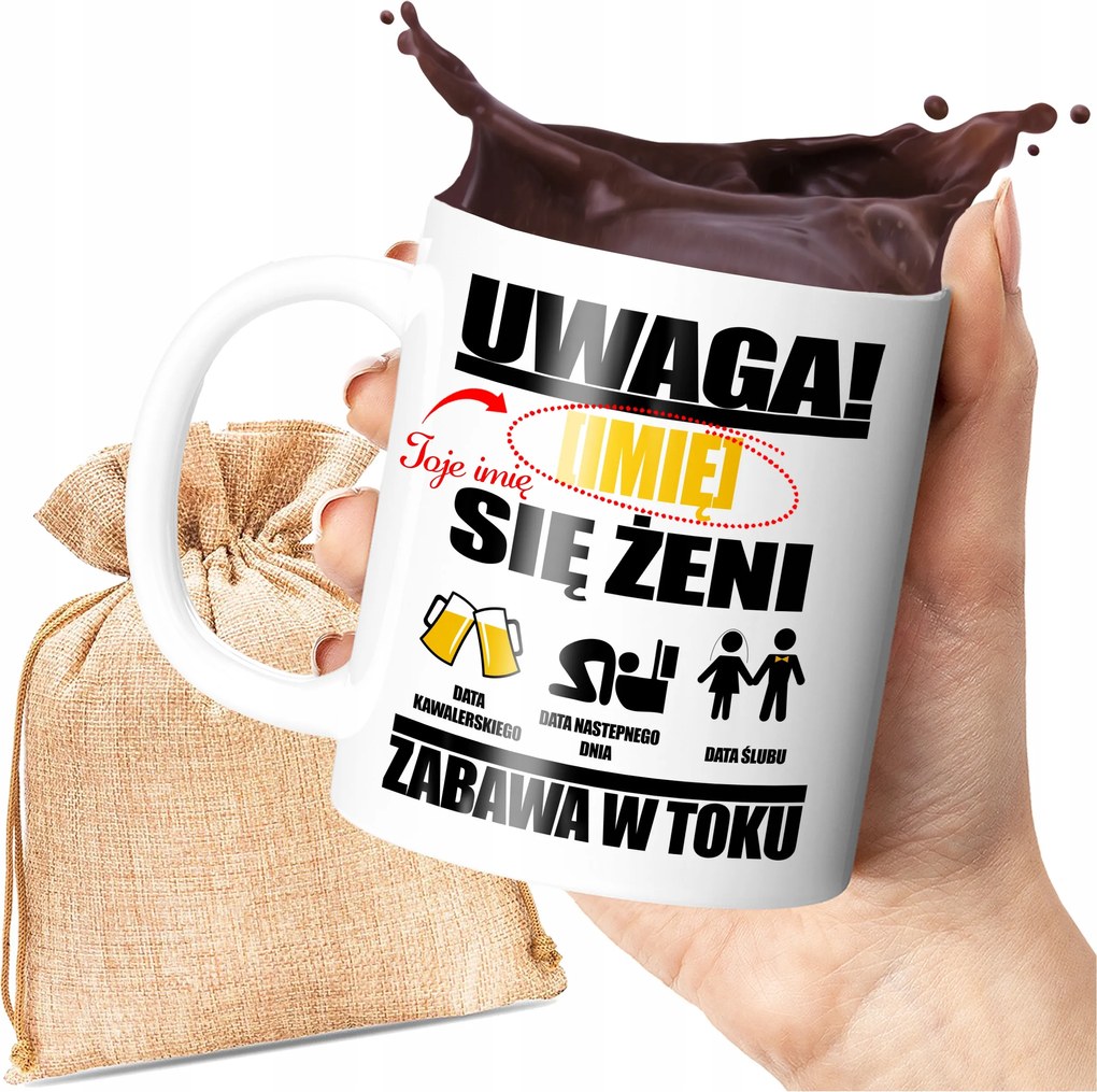 Bögre Személyre Szabott Nyomtatással Figyelem A Neved Megnősül Nyomtatás