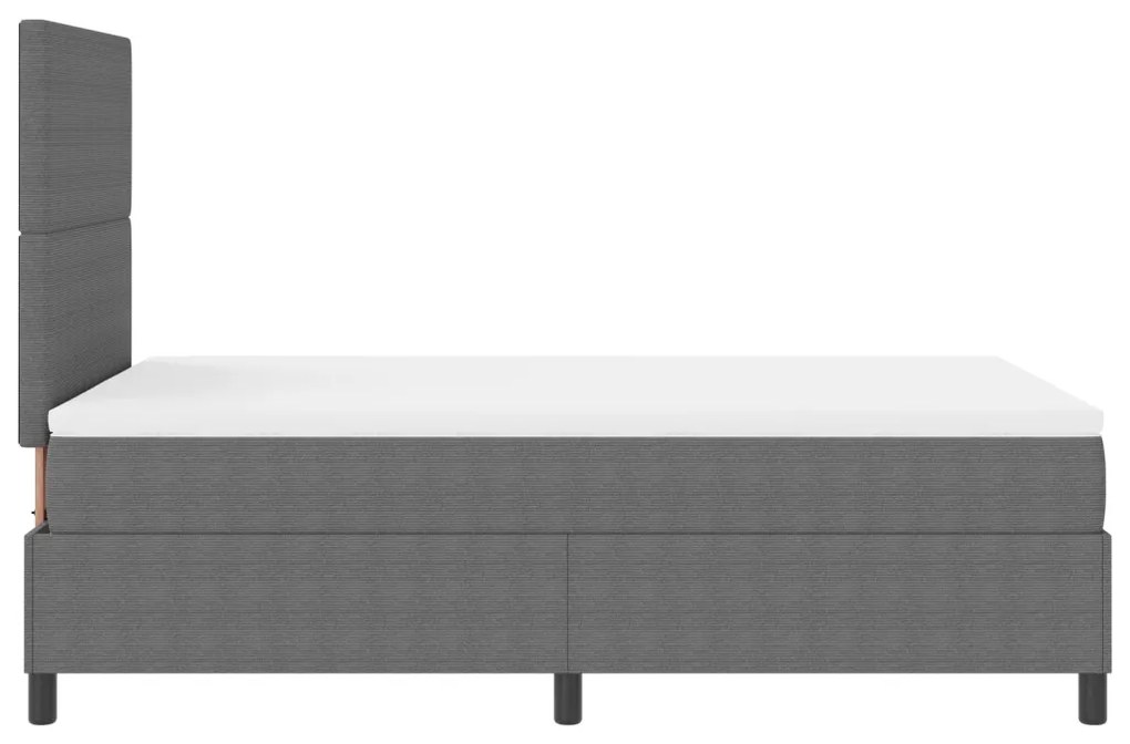Box Spring Ágy Matraccal &amp; LED Világítás Szürke 120x200 cm Bordás Szövet