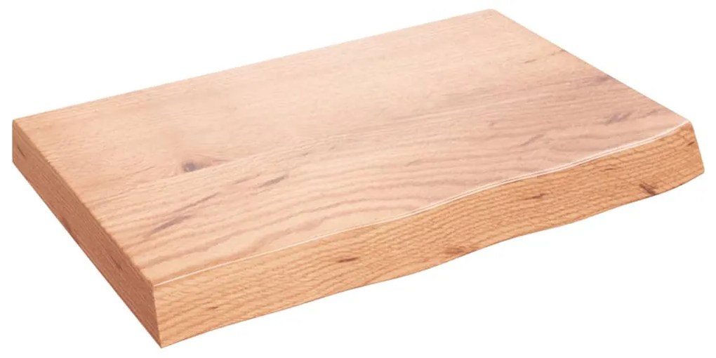 világosbarna kezelt tömör tölgyfa fali polc 60x40x(2-6) cm