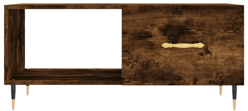 Füstös tölgy színű szerelt fa dohányzóasztal 90 x 50 x 40 cm