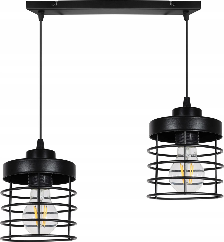 Mennyezeti Lámpa Lógó Csillár Fekete Loft Díszléc Dupla Modern