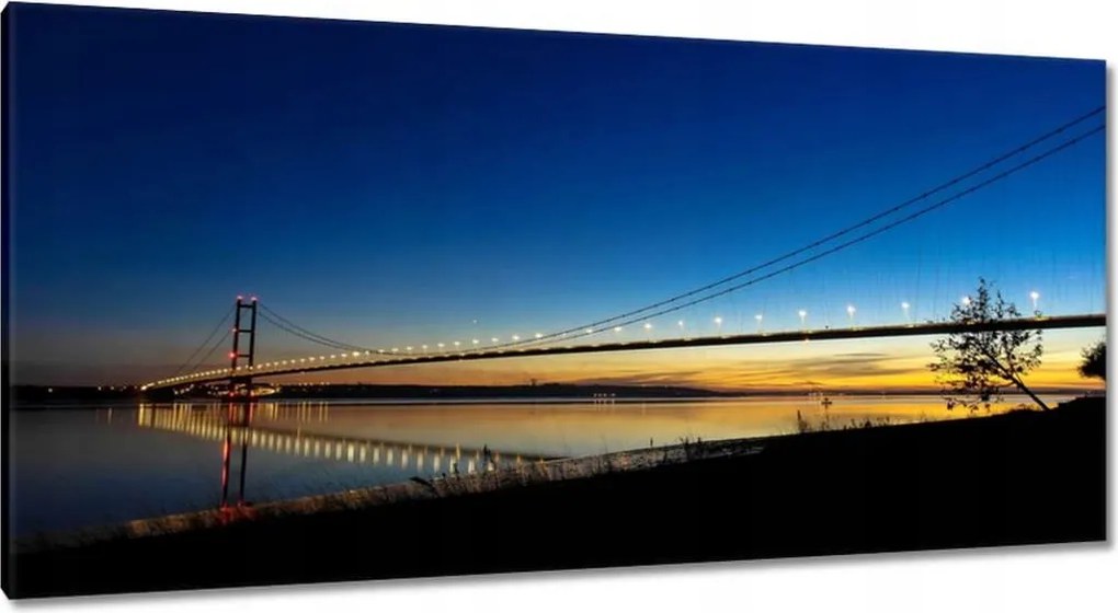 Festmények 115x55 Híd éjszakai kép