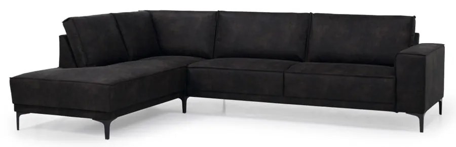 Antracitszürke bőrutánzat sarokkanapé (bal oldali) Copenhagen – Scandic