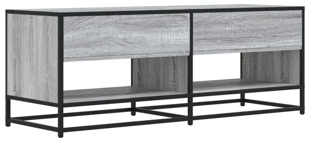 szürke sonoma színű szerelt fa és fém TV-szekrény 120,5x40x46cm