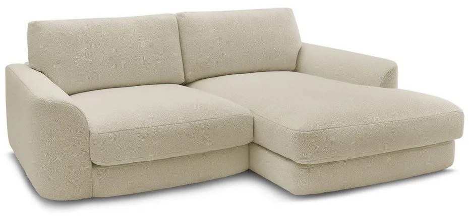 Bézs buklé sarokkanapé (jobb oldali-heverő résszel) Leonore – Bobochic Paris