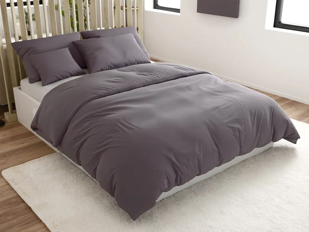 DENYX szürke pamut ágyneműhuzat Ágyneműhuzat mérete: 2 db 70 x 90 cm | 200 x 220 cm