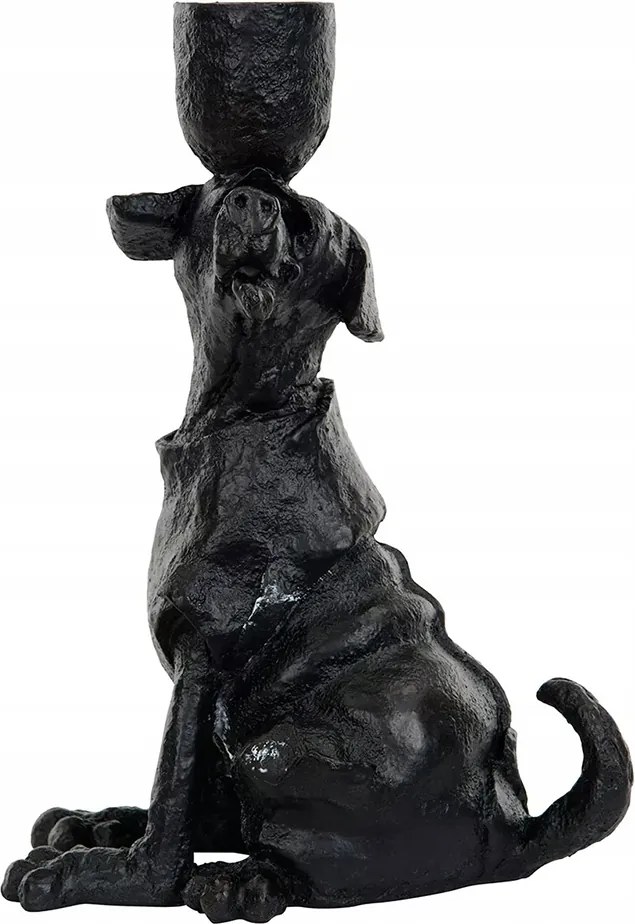 Gyertyatartó Kandeláber Kutya fekete matt hálószoba nappali