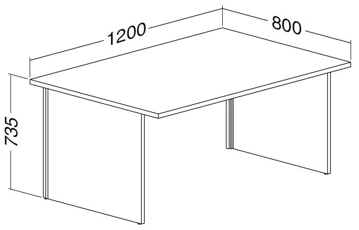 ProOffice A asztal 120 x 80 cm, vadkörte