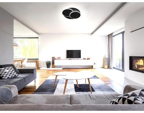 LED Dimmelhető mennyezeti lámpa LED/90W/230V 3000-6500K fekete + távirányítás