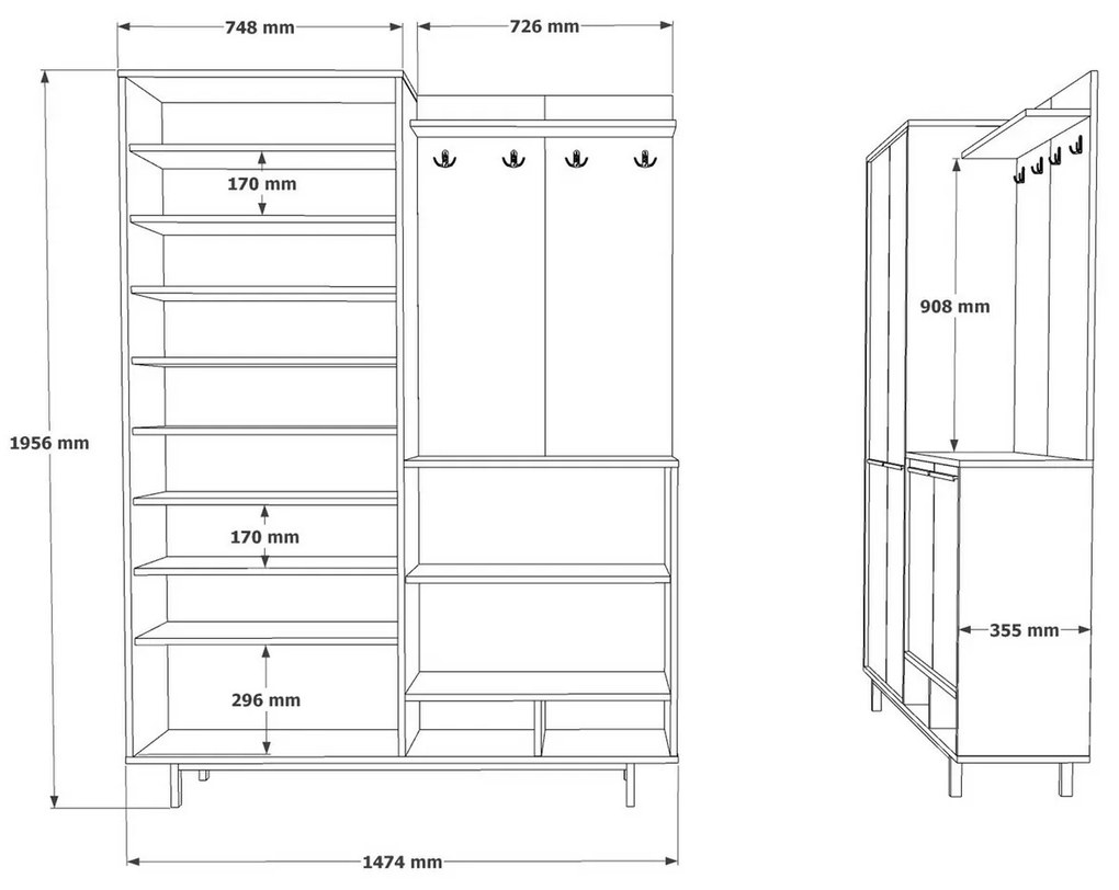 Osy Green and Oak előszoba szett