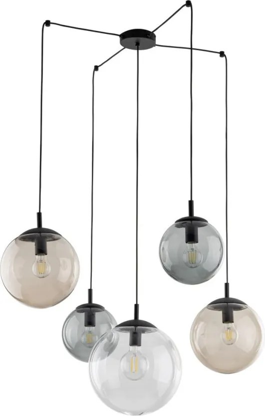 TK LIGHTING 4796 ESME Többágú Függesztett Lámpa Barna, Fekete, Grafit, Átlátszó E27 IP20