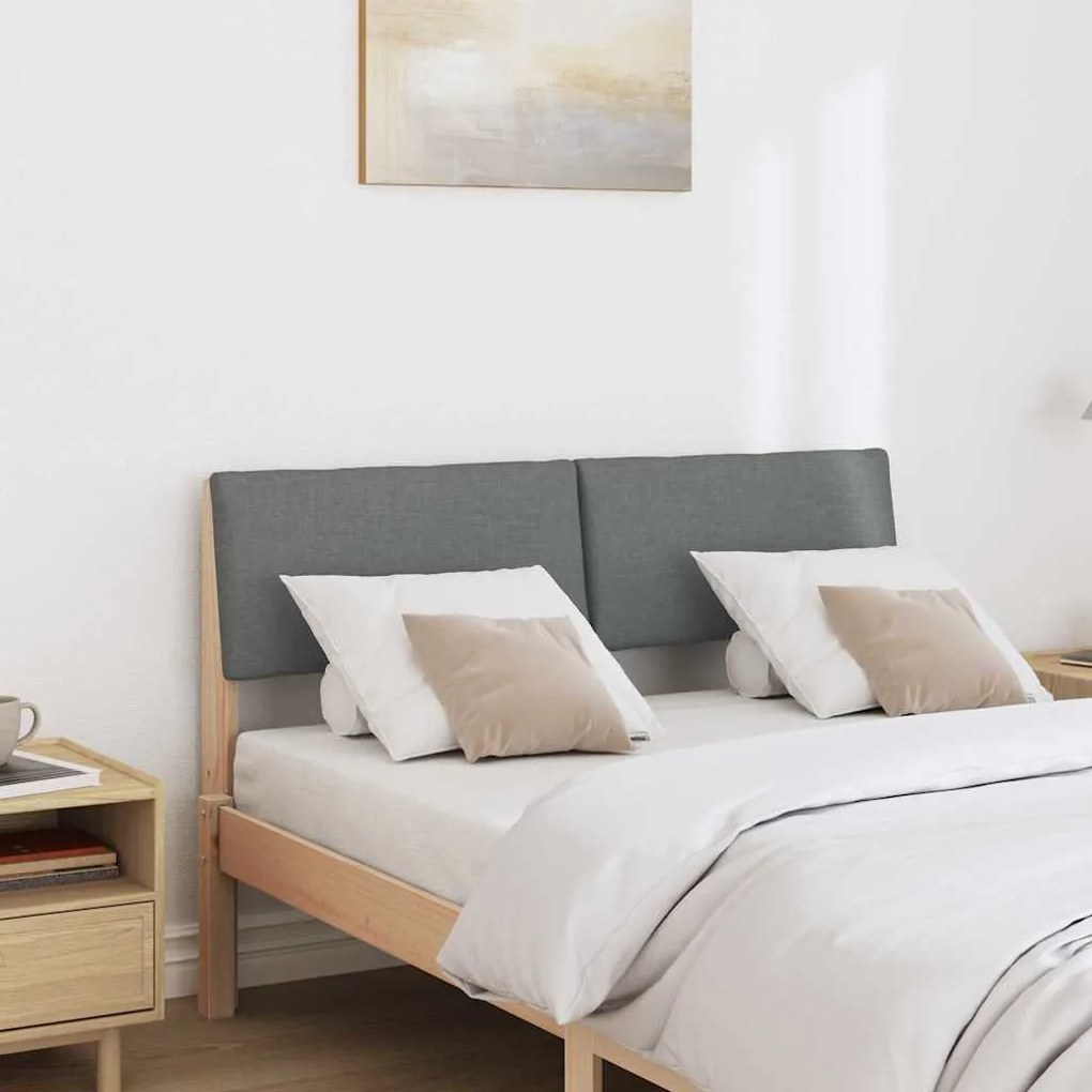 Kárpitozott fejtámla Sötétszürke 120 cm Tömör fenyőfa