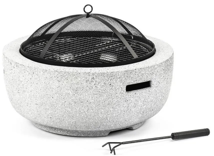 Fieldmann - Hordozható fa tábortűz rostéllyal fehér