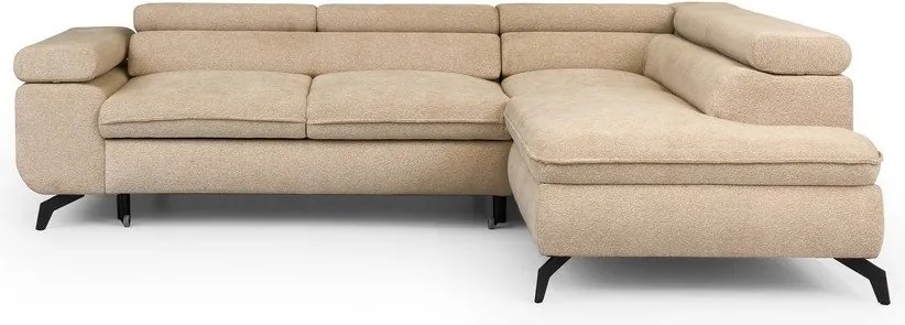 Bézs zsenília sarokkanapé (jobb oldali-L alakú) Marbeya – Ropez