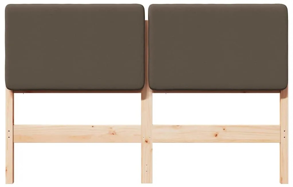 Kárpitozott fejtámla Barna és taupe 150 cm Tömör fenyőfa