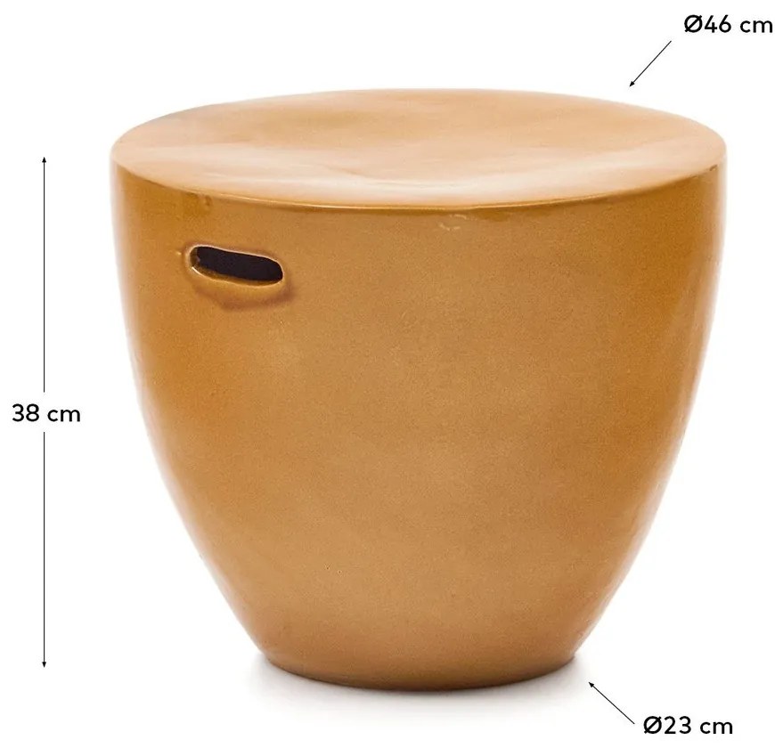 Kerámia kerek kerti tárolóasztal ø 46 cm Mesquida – Kave Home