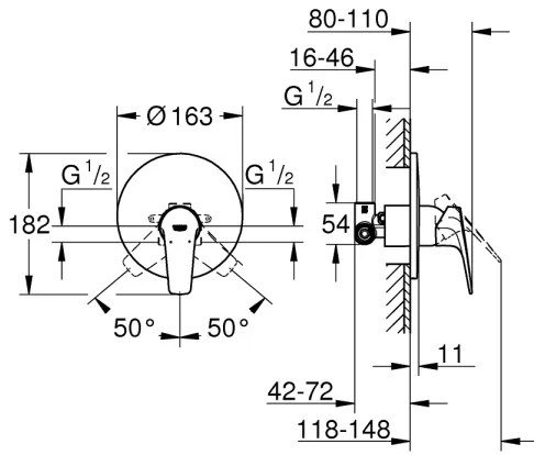 GROHE 29116000 - Zuhanycsaptelep START FLOW fényes króm