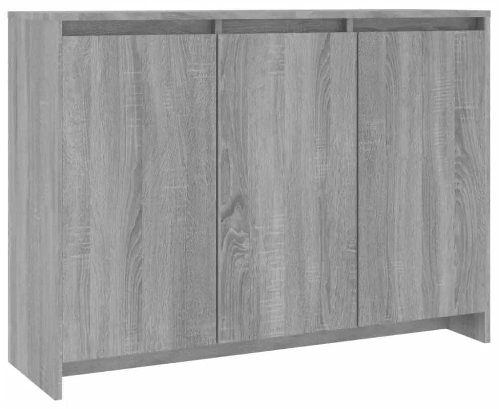 szürke sonoma színű szerelt fa tálalószekrény 102 x 33 x 75 cm
